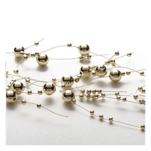 BEADED GARLAND | Pearl Metallic Gold Beaded Garland ACCENTS BEADED GARLAND