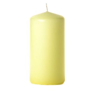 BELL TOP PILLARS | Pale yellow 3 x 6 Unscented Pillar Candles 3X6 UNSCENTED PILLAR CANDLES BELL TOP PILLARS