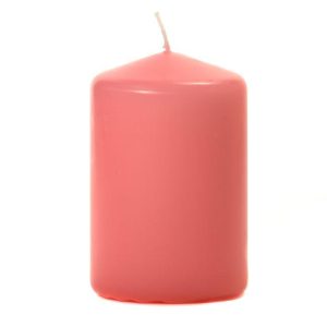 BELL TOP PILLARS | Pink 3 X 4 Unscented Pillar Candles 3X4 UNSCENTED PILLAR CANDLES BELL TOP PILLARS