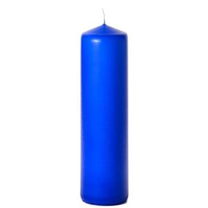 BELL TOP PILLARS | Royal blue 3 x 11 Unscented Pillar Candles 3X11 UNSCENTED PILLAR CANDLES BELL TOP PILLARS