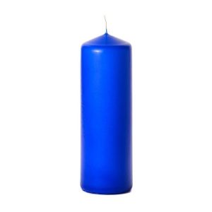 BELL TOP PILLARS | Royal blue 3 x 9 Unscented Pillar Candles 3X9 UNSCENTED PILLAR CANDLES BELL TOP PILLARS