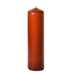 BELL TOP PILLARS | Terracotta 3 x 11 Unscented Pillar Candles 3X11 UNSCENTED PILLAR CANDLES BELL TOP PILLARS