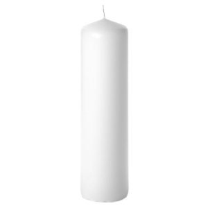 BELL TOP PILLARS | White 3 x 11 Unscented Pillar Candles 3X11 UNSCENTED PILLAR CANDLES BELL TOP PILLARS