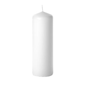 BELL TOP PILLARS | White 3 x 9 Unscented Pillar Candles 3X9 UNSCENTED PILLAR CANDLES BELL TOP PILLARS