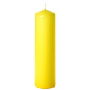 BELL TOP PILLARS | Yellow 3 x 11 Unscented Pillar Candles 3X11 UNSCENTED PILLAR CANDLES BELL TOP PILLARS