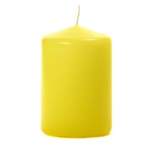 BELL TOP PILLARS | Yellow 3 X 4 Unscented Pillar Candles 3X4 UNSCENTED PILLAR CANDLES BELL TOP PILLARS