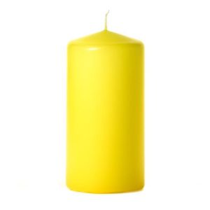 BELL TOP PILLARS | Yellow 3 x 6 Unscented Pillar Candles 3X6 UNSCENTED PILLAR CANDLES BELL TOP PILLARS