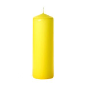 BELL TOP PILLARS | Yellow 3 x 9 Unscented Pillar Candles 3X9 UNSCENTED PILLAR CANDLES BELL TOP PILLARS