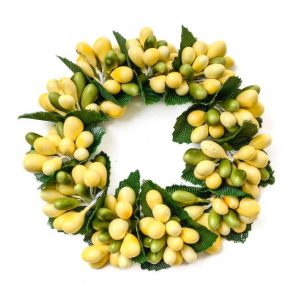 CANDLE RINGS | Rice Berry 1.5 Inch Candle Ring Yellow Light Green ACCENTS CANDLE RINGS