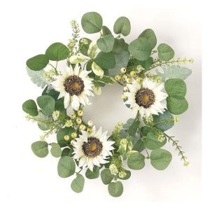 CANDLE RINGS | Sunflower Eucalyptus Berry Ring 4.5 Inch ACCENTS CANDLE RINGS