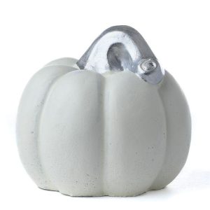 HOME DECOR | Cement Pumpkin with Metallic Stem Cream ACCENTS HOME DECOR