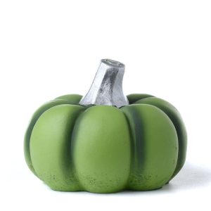 HOME DECOR | Cement Pumpkin with Metallic Stem Green ACCENTS HOME DECOR