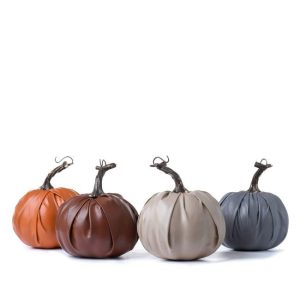 HOME DECOR | Faux Leather Pumpkin Gray ACCENTS HOME DECOR