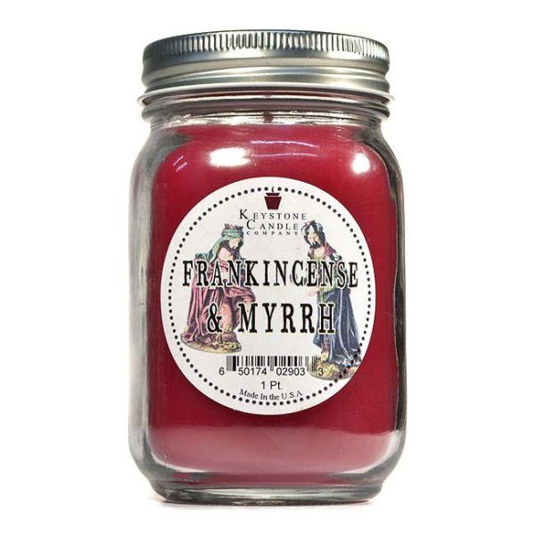 JAR CANDLES | Frankincense and Myrrh Mason Jar Candle Pint CANDLES JAR CANDLES