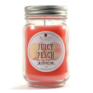 JAR CANDLES | Juicy Peach Mason Jar Candle Pint CANDLES JAR CANDLES