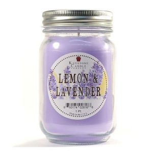 JAR CANDLES | Lemon and Lavender Mason Jar Candle Pint CANDLES JAR CANDLES