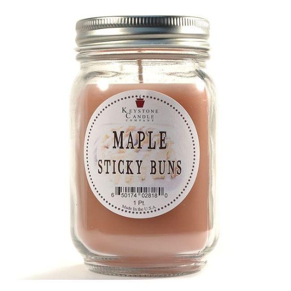 JAR CANDLES | Maple Sticky Buns Mason Jar Candle Pint CANDLES JAR CANDLES