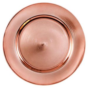 PLATES AND MIRRORS | Charger Rose Gold Plastic 13 Inch CANDLE HOLDERS PLATES AND MIRRORS