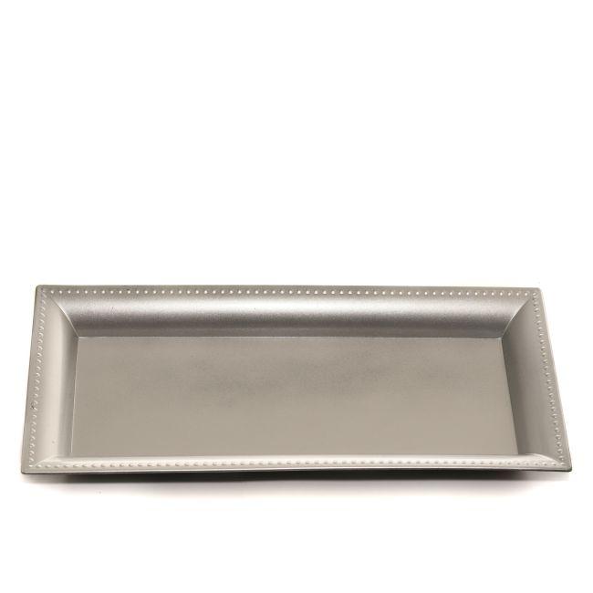 PLATES AND MIRRORS | Plastic Rectangle Tray Silver