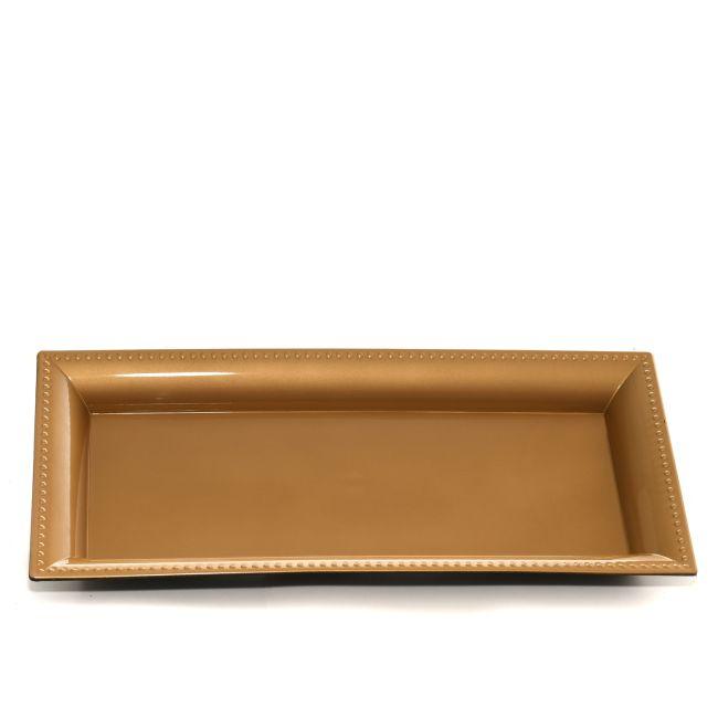 PLATES AND MIRRORS | Rectangle Plastic Tray Gold