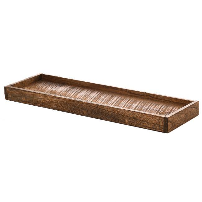 PLATES AND MIRRORS | Wooden Tray Dark Walnut 20×6