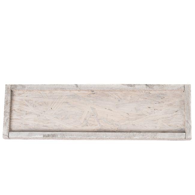 PLATES AND MIRRORS | Wooden Tray White Wash 20×6