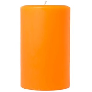 SMOOTH PILLARS | 4 x 6 Orange Twist Pillar Candles 4X6 PILLAR CANDLES SMOOTH PILLARS