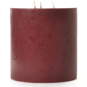 SMOOTH PILLARS | 6 x 6 Leather Pipe and Woods Pillar Candles 3 WICK LARGE 6X6 PILLAR CANDLES SMOOTH PILLARS