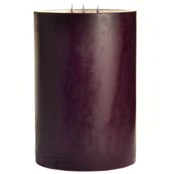 SMOOTH PILLARS | 6 x 9 Black Cherry Pillar Candles 3 WICK LARGE 6X9 PILLAR CANDLES SMOOTH PILLARS