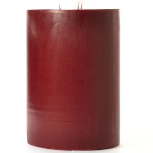 SMOOTH PILLARS | 6 x 9 Redwood Cedar Pillar Candles 3 WICK LARGE 6X9 PILLAR CANDLES SMOOTH PILLARS