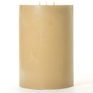 SMOOTH PILLARS | 6 x 9 Sandalwood Pillar Candles 3 WICK LARGE 6X9 PILLAR CANDLES SMOOTH PILLARS