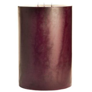 SMOOTH PILLARS | 6 x 9 Spiced Plum Pillar Candles 3 WICK LARGE 6X9 PILLAR CANDLES SMOOTH PILLARS