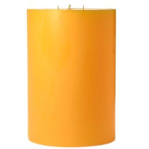 SMOOTH PILLARS | 6 x 9 Sunflower Pillar Candles 3 WICK LARGE 6X9 PILLAR CANDLES SMOOTH PILLARS