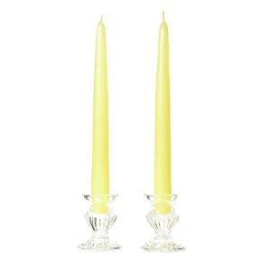 TAPER CANDLES | 10 Inch Pale Yellow Taper Candles Dozen 10 INCH TAPER CANDLES TAPER CANDLES