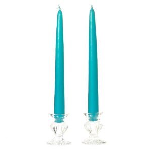 TAPER CANDLES | 15 Inch Mediterranean Blue Taper Candles Pair 15 INCH TAPER CANDLES TAPER CANDLES