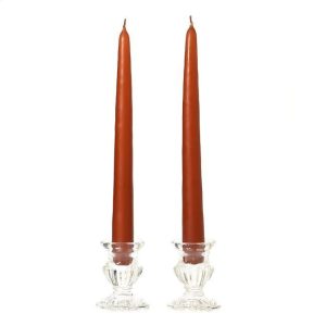 TAPER CANDLES | 6 Inch Terracotta Taper Candles Pair 6 INCH TAPER CANDLES TAPER CANDLES