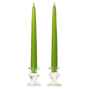 TAPER CANDLES | 8 Inch Lime Green Taper Candles Pair 8 INCH TAPER CANDLES TAPER CANDLES