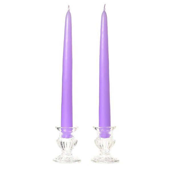 TAPER CANDLES | 8 Inch Orchid Taper Candles Dozen 8 INCH TAPER CANDLES TAPER CANDLES