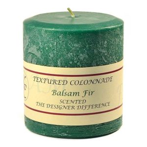 TEXTURED PILLARS | Textured Balsam Fir 4 x 4 Pillar Candles CANDLES TEXTURED PILLARS