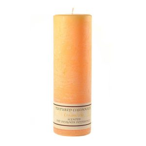 TEXTURED PILLARS | Textured Creamsicle 3 x 9 Pillar Candles CANDLES TEXTURED PILLARS