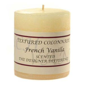 TEXTURED PILLARS | Textured French Vanilla 3 x 3 Pillar Candles CANDLES TEXTURED PILLARS