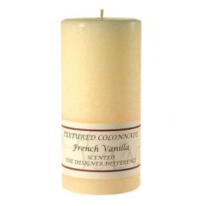 TEXTURED PILLARS | Textured French Vanilla 4 x 9 Pillar Candles CANDLES TEXTURED PILLARS