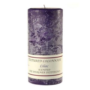 TEXTURED PILLARS | Textured Lilac 4 x 9 Pillar Candles CANDLES TEXTURED PILLARS