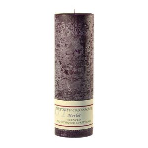 TEXTURED PILLARS | Textured Merlot 3 x 9 Pillar Candles CANDLES TEXTURED PILLARS