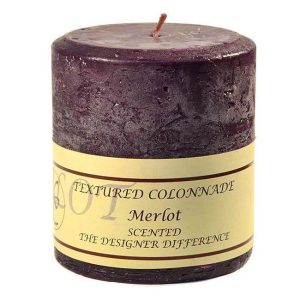 TEXTURED PILLARS | Textured Merlot 4 x 4 Pillar Candles CANDLES TEXTURED PILLARS