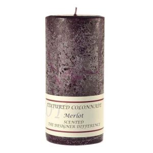 TEXTURED PILLARS | Textured Merlot 4 x 9 Pillar Candles CANDLES TEXTURED PILLARS