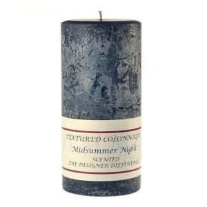 TEXTURED PILLARS | Textured Midsummer Night 4 x 9 Pillar Candles CANDLES TEXTURED PILLARS