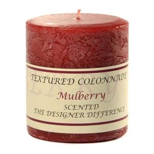 TEXTURED PILLARS | Textured Mulberry 3 x 3 Pillar Candles CANDLES TEXTURED PILLARS