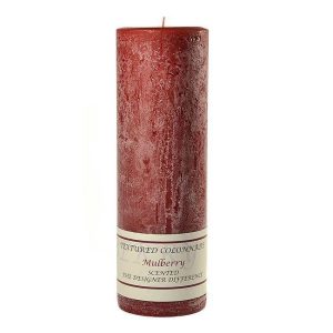 TEXTURED PILLARS | Textured Mulberry 3 x 9 Pillar Candles CANDLES TEXTURED PILLARS