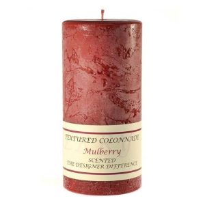 TEXTURED PILLARS | Textured Mulberry 4 x 9 Pillar Candles CANDLES TEXTURED PILLARS